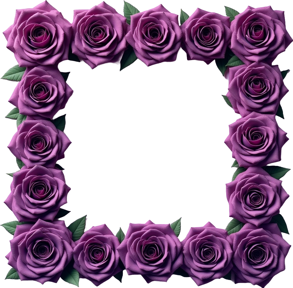 Elegant Purple Rose Frame